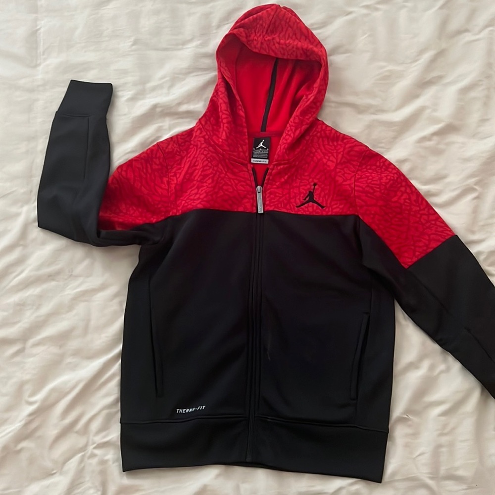Boys Jumpman Black and Red Jordan Zip Up Jacket